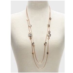 Gold tone double chain necklace